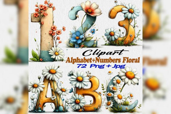 Download Watercolor Floral Alphabet and Letters - Premium Bundle
