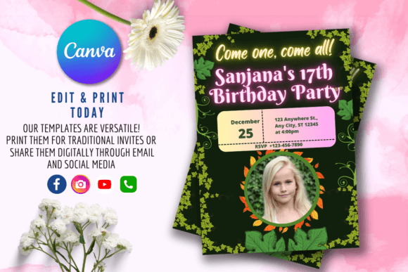 Download Editable Birthday Invitation Template - Birthday Collection