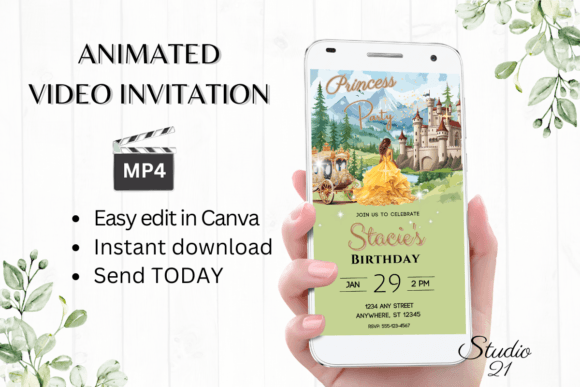 Download Princess Birthday Party Invite - Girl - Birthday Collection