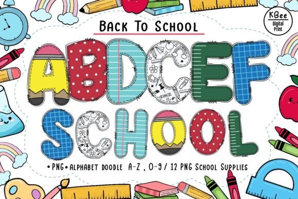 Download Back to School Doodle Alphabet Letters - Alphabet Collection