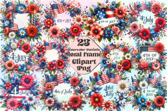 Download Patriotic Floral Frame PNG Clipart - Premium Resources