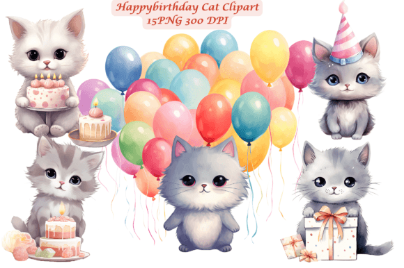 Download Happy Birthday Cat Clipart - Birthday Collection