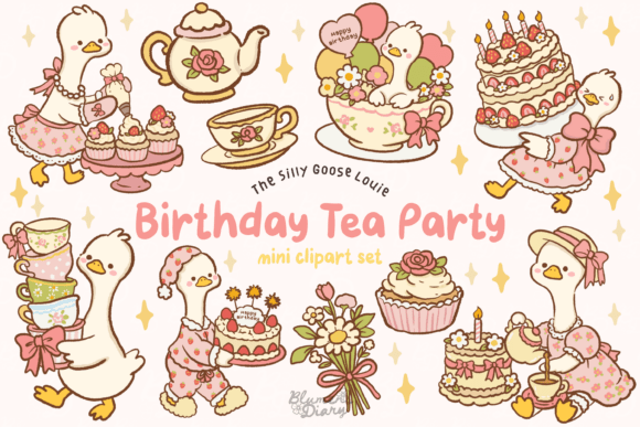 Download Birthday Tea Party Goose Clipart - Birthday Collection