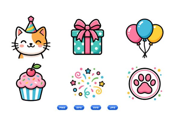 Download Cute Birthday Cat Clipart - Birthday Collection