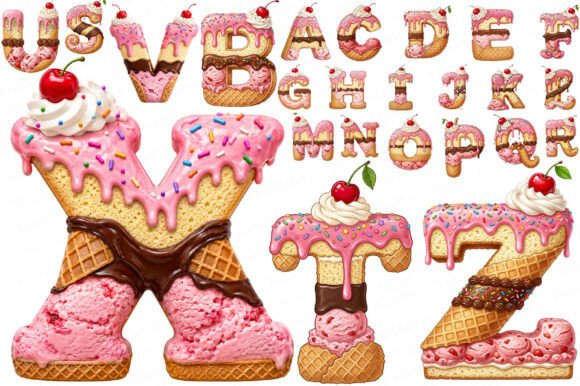 Download Ice Cream Sweets Alphabet Clipart - Premium Resources