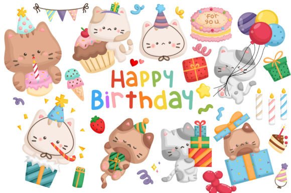 Download Birthday Cat Clipart - Birthday Party Cl - Birthday Collection