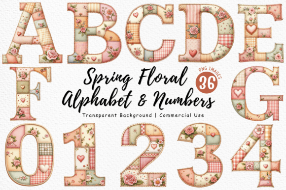 Download Spring Floral Patchwork Alphabet Bundle - Premium Resources