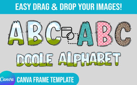 Download Editable Canva Frame Doodle Alphabet - Alphabet Collection