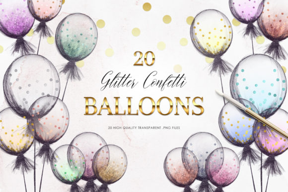 Download Glitter Balloons Clipart, Birthday PNG - Birthday Collection