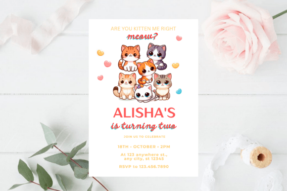 Download Kitty Cat Birthday Invitation - Birthday Collection